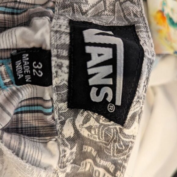 Vans Blue Checked Shorts - Picture 3 of 5